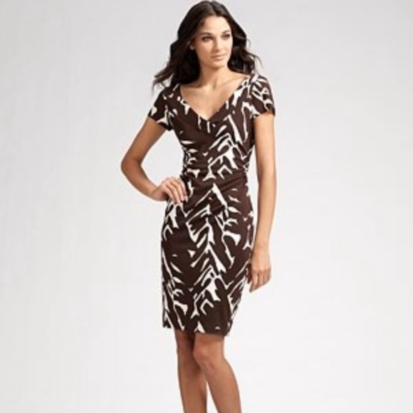 Diane Von Furstenberg Dresses & Skirts - DVF 100% Silk Brown White Print Estovan Dress